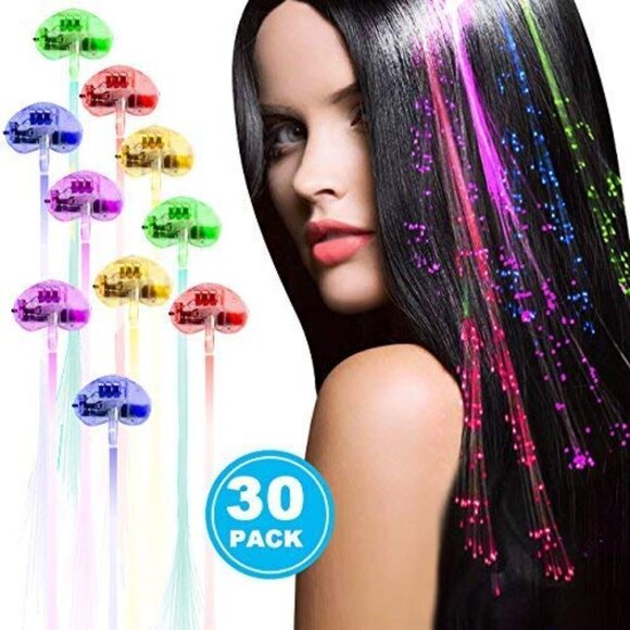 LED Light Up Hair Clips 30 Pack Glow in the Dark Party Accessories Women Girls - Picture 7 of 7